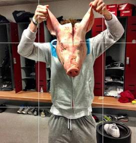 Pictured: A horse's ass and a pig's head. Courtesy, Brek Shea.